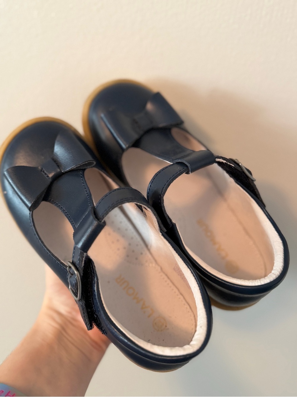 L'Armour Navy Bow Mary Jane Kids Shoes
